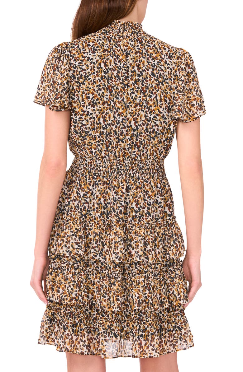 Halogen<sup>®</sup> Smock Neck Tiered Minidress, Alternate, color, Toast