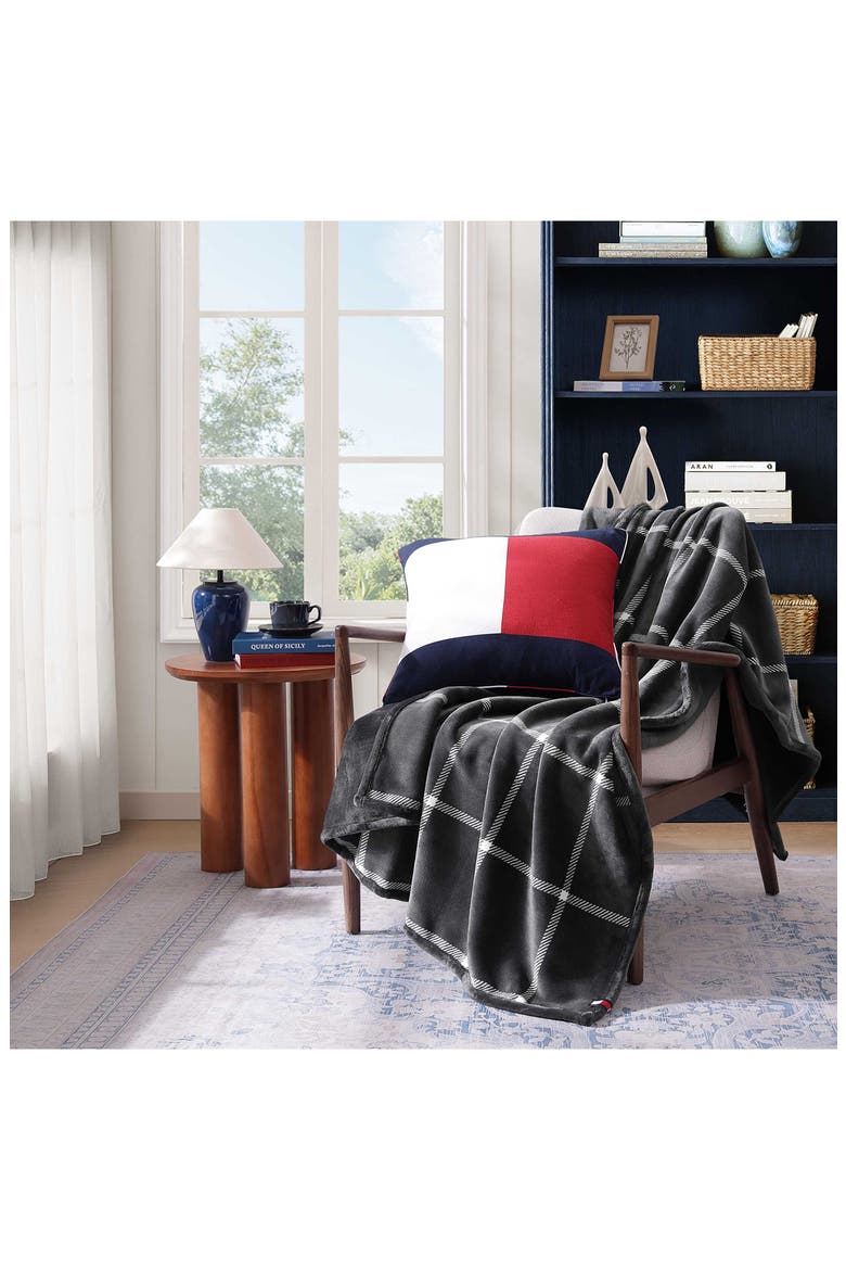 Dumbo Windowpane Reversible Throw, Alternate, color, CHARCOAL GREY/ IVORY WHITE