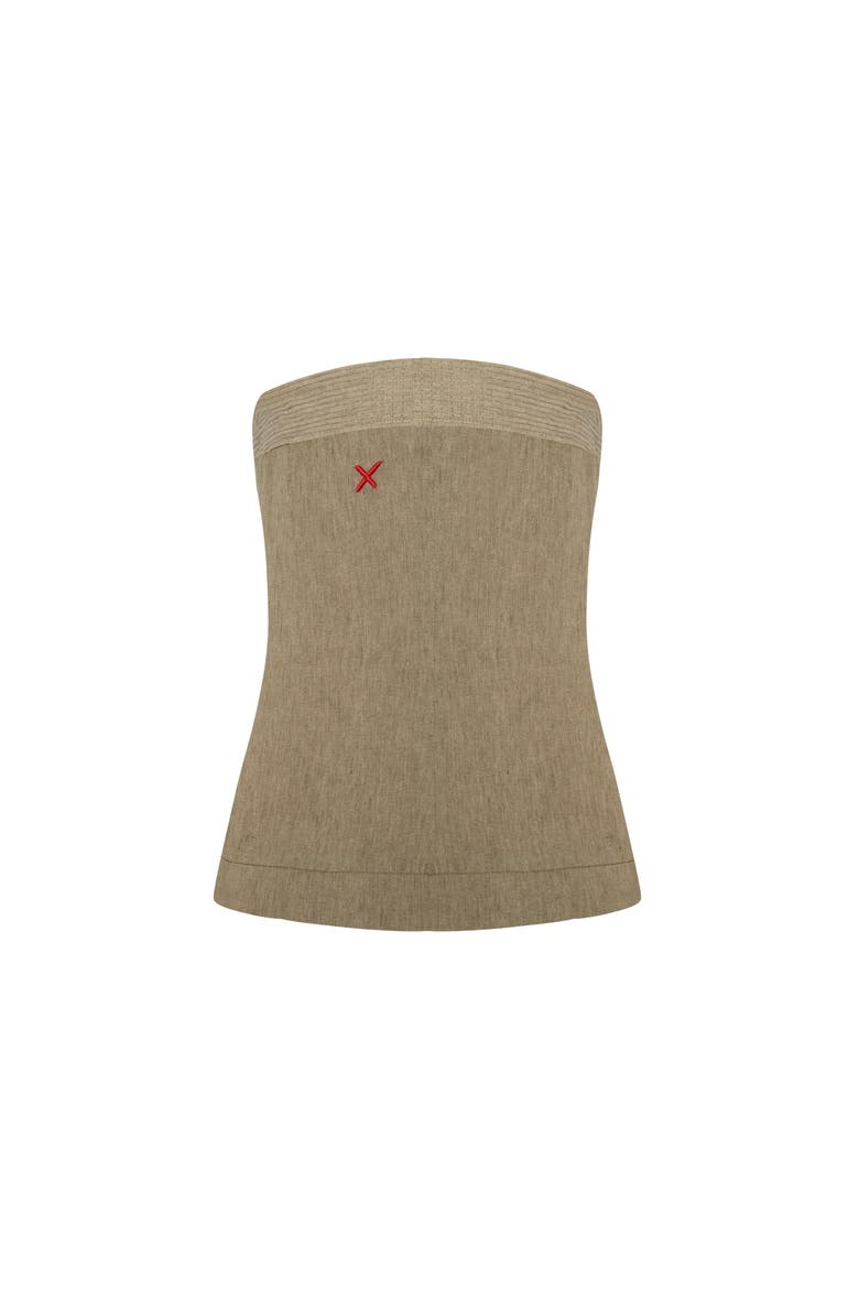 Linen Blend Strap Top, Alternate, color, BEIGE