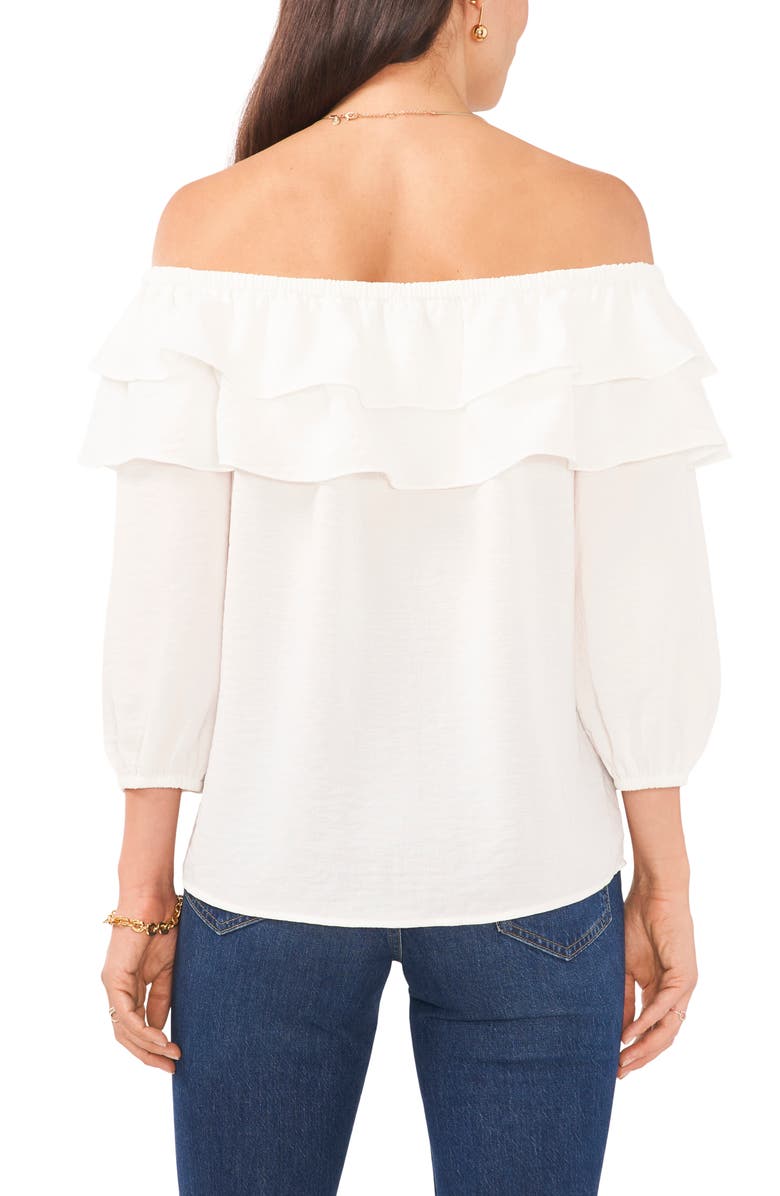 Vince Camuto Off-the-Shoulder Double Ruffle Top, Alternate, color,