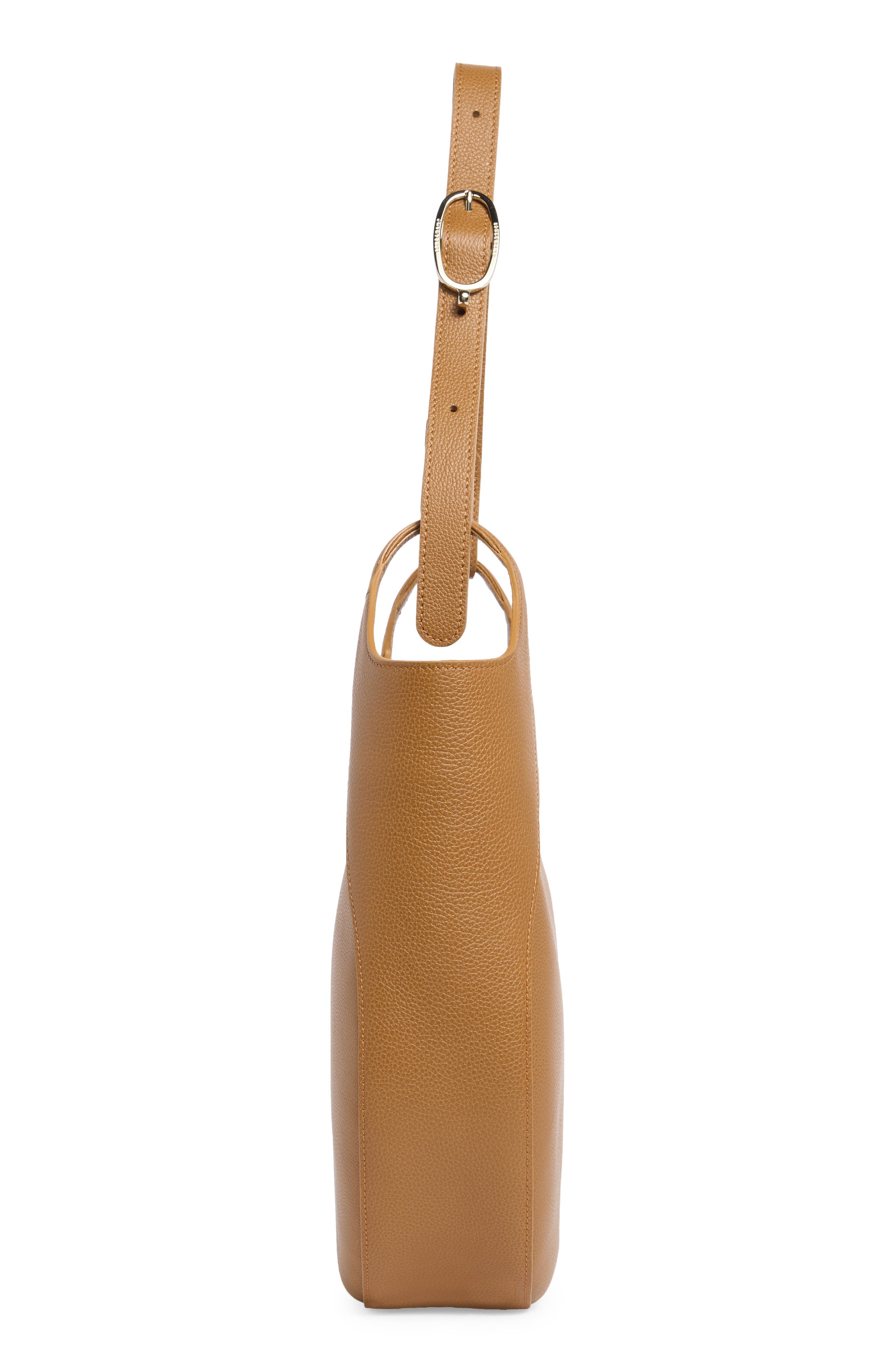 Large Le Foulonne Leather Hobo Bag, Alternate, color, PECAN