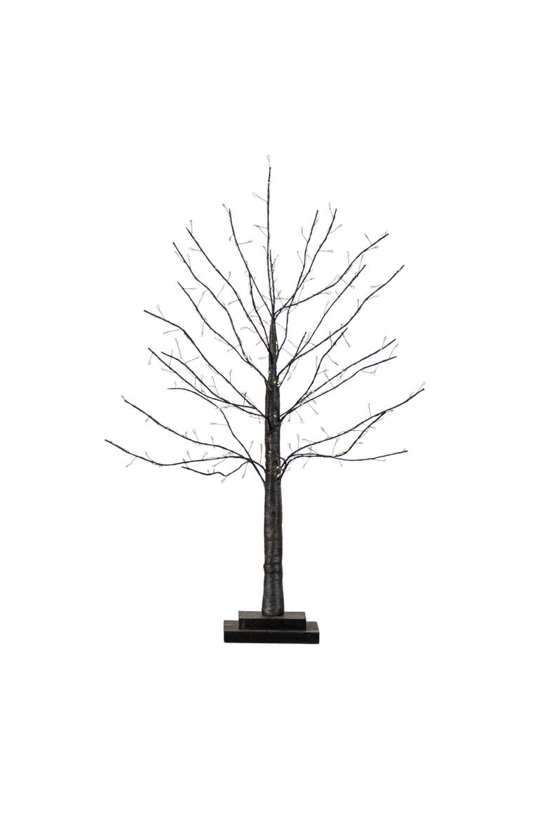2-ft Pre-Lit Artifiical Halloween Black Twig Tree with 210 Warm White Fairy Copper Wire LED Lights, Alternate, color, Black