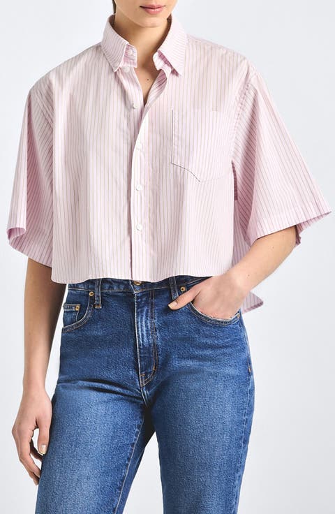 Ember Cropped Button-Up Shirt