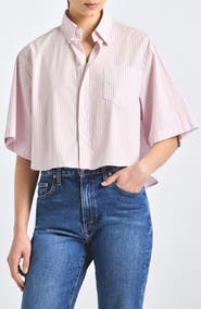 Derek Lam 10 Crosby Ember Cropped Button-Up Shirt