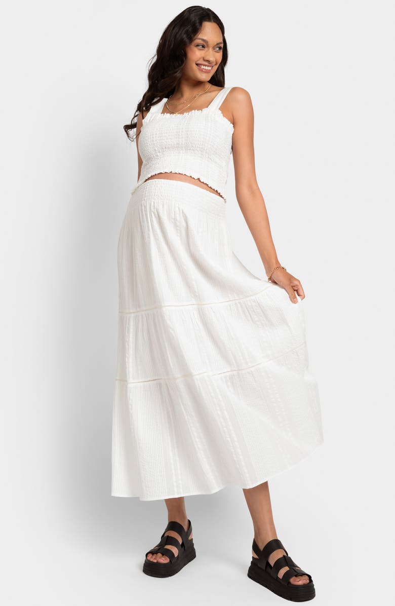 Seraphine Cotton Crop Maternity Cami & Maxi Skirt Set, Alternate, color, 