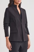 Misook Ruched Sleeve Ponte Jacket