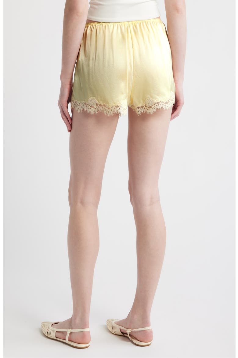 Iona Lace Trim Silk Satin Shorts, Alternate, color, GATEAU