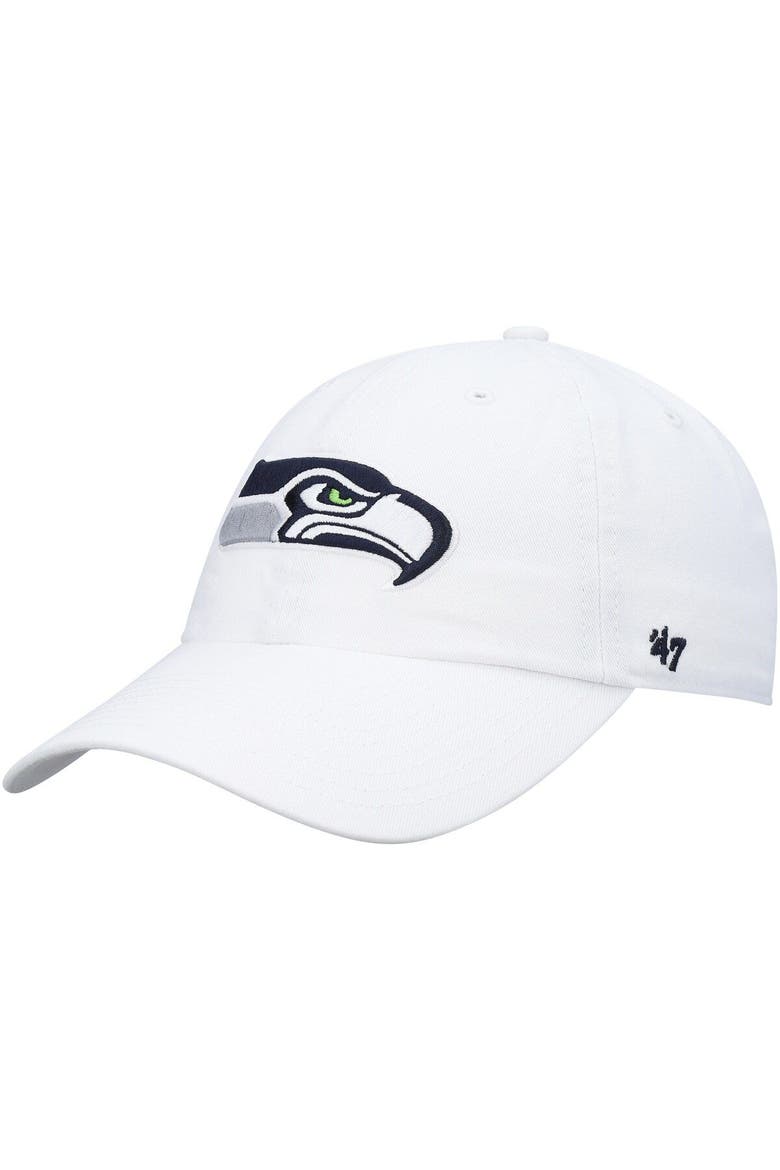 Men's '47 White Seattle Seahawks Clean Up Adjustable Hat, Main, color, White