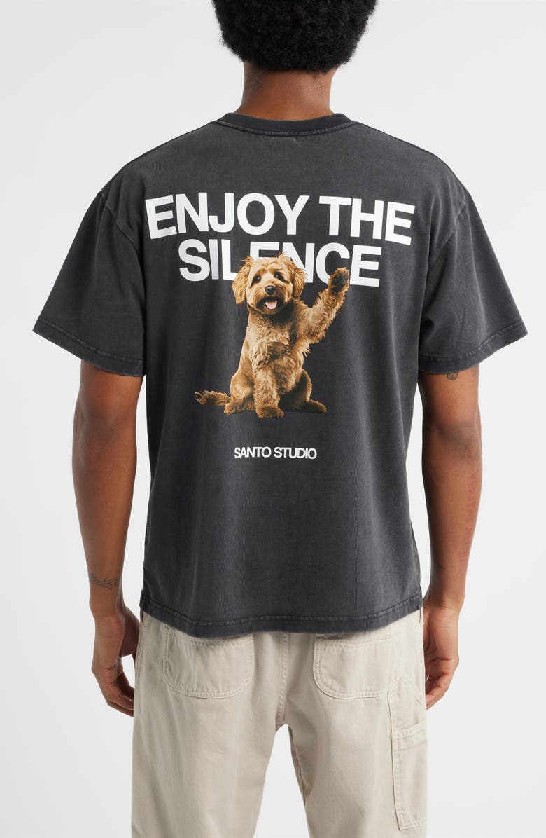 SANTO STUDIO Silence Drappo Diego Graphic T-Shirt, Alternate, color, Grey