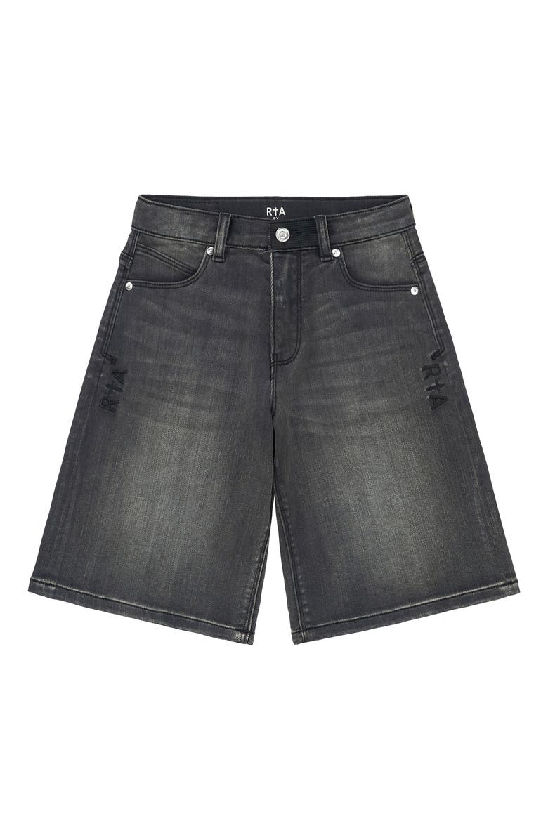 RtA Kids' Grove Bermuda Denim Shorts, Main, color, Midnight Ash