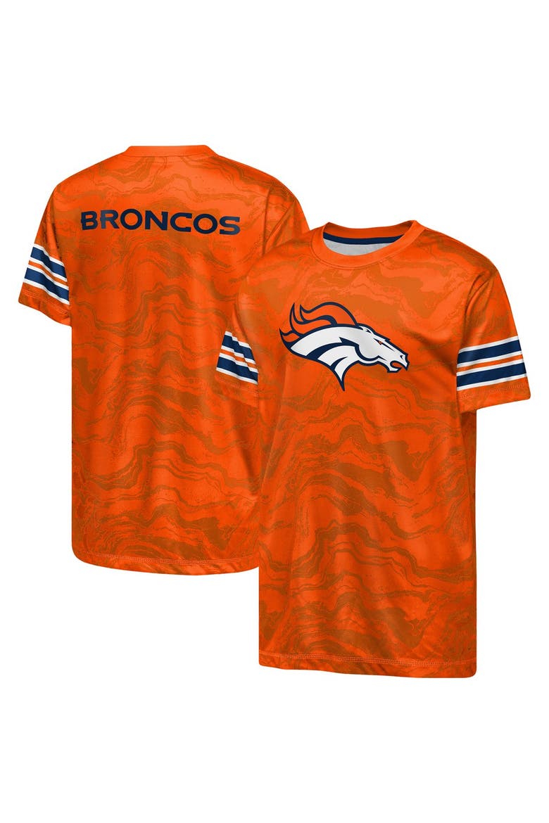 Youth Outerstuff  Orange Denver Broncos Slant Route Performance T-Shirt, Main, color, Orange