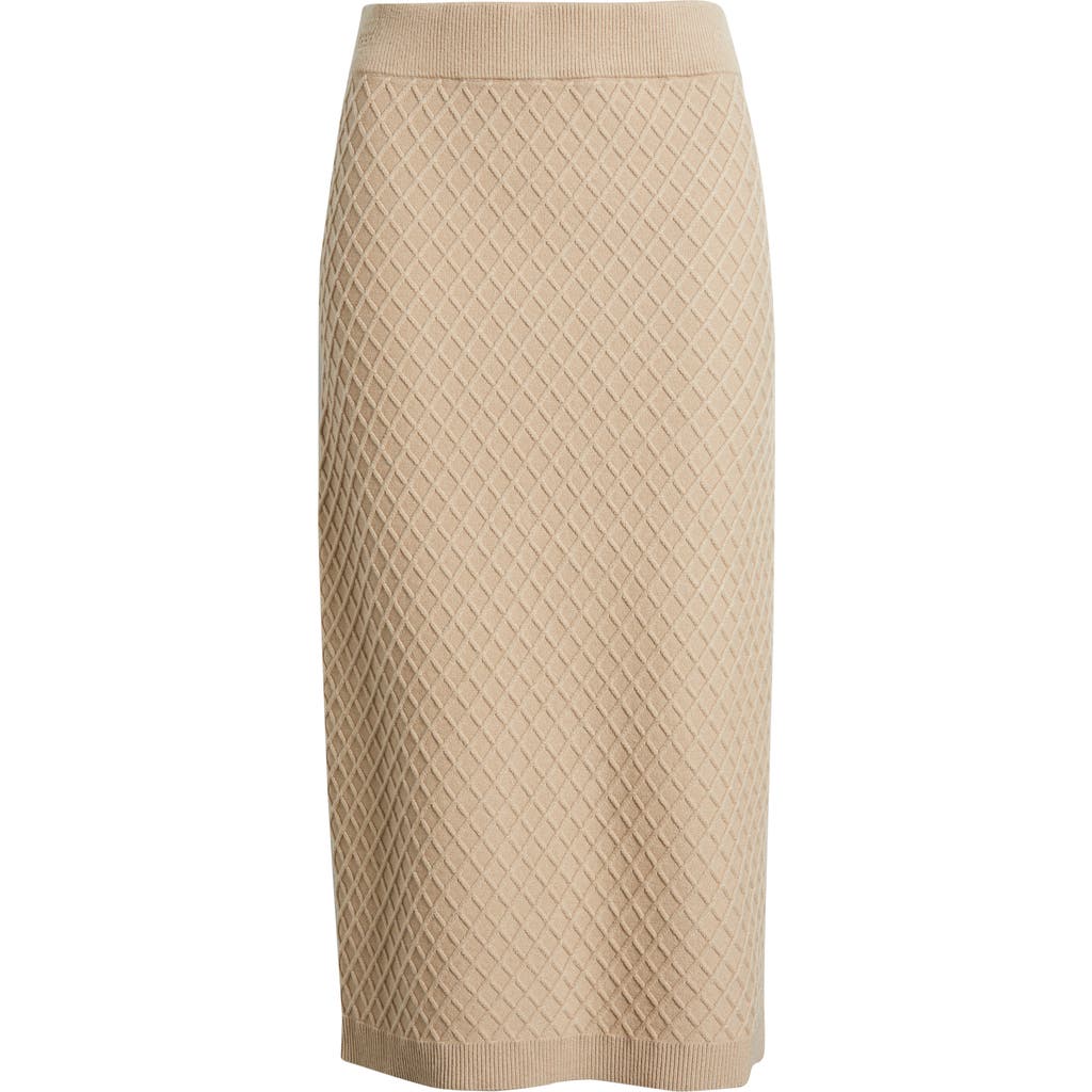 Anne Klein Diamond Stitch Sweater Skirt In Brown