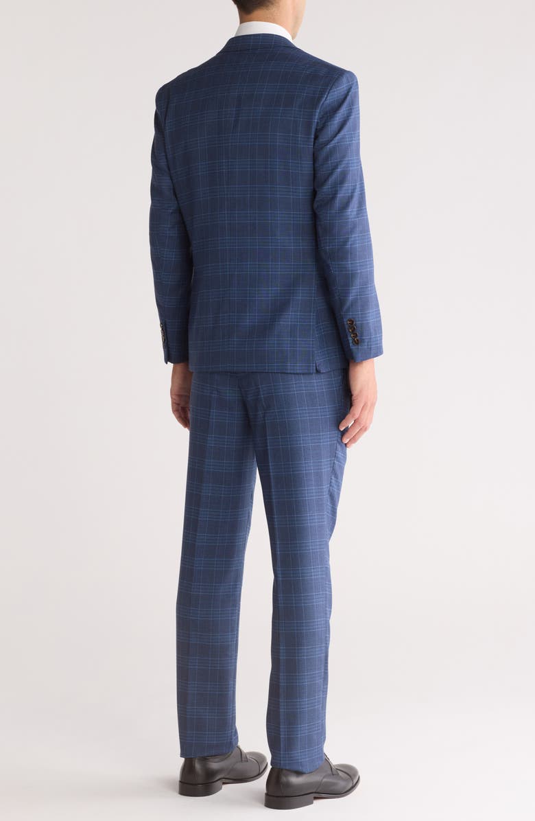 Gino Vitale Slim Fit 3-Piece Tailored Check Suit, Alternate, color, Blue