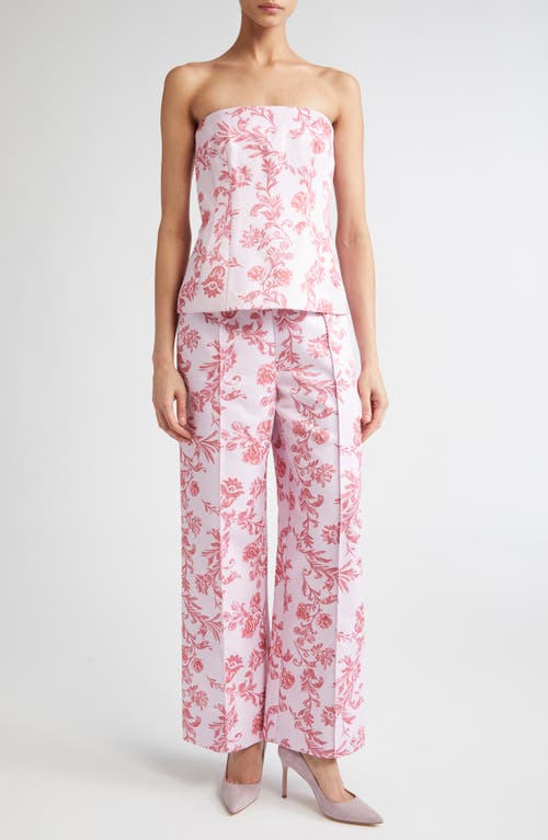 Emilia Wickstead Kerina Strapless Floral-print Faille Bustier Top In Multi