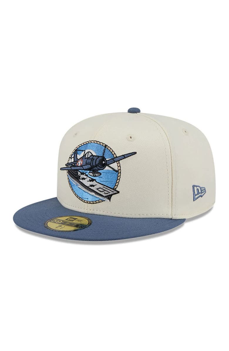 New Era Men's New Era  Cream Corpus Christi Hooks Theme Nights 59FIFTY Fitted Hat, Main, color, 