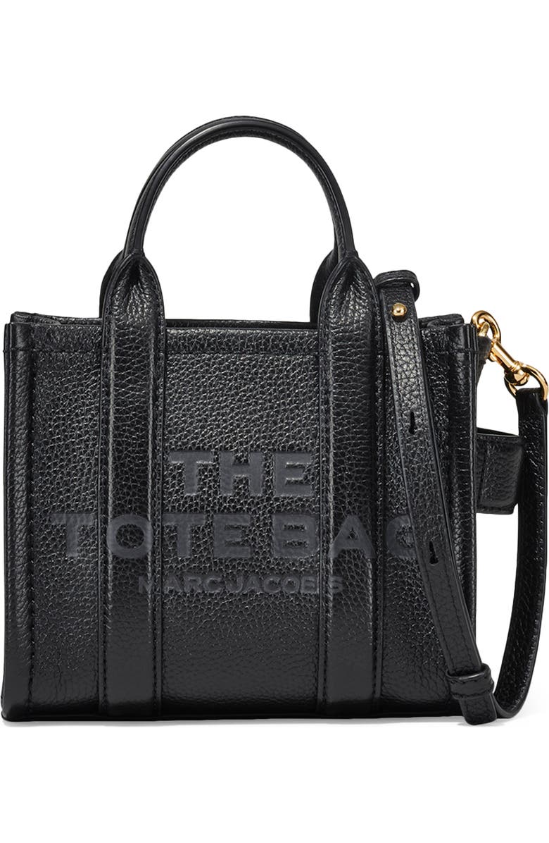 Marc Jacobs The Leather Crossbody Tote Bag, Main, color, Black