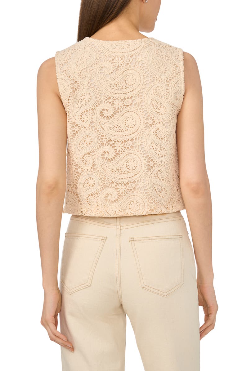CeCe Crochet Vest, Alternate, color, Natural