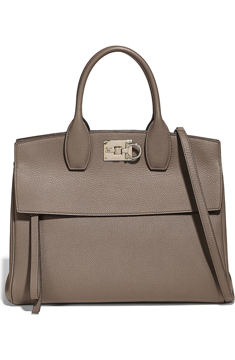 FERRAGAMO Salvatore Ferragamo The Studio Leather Top Handle Bag, Main, color,