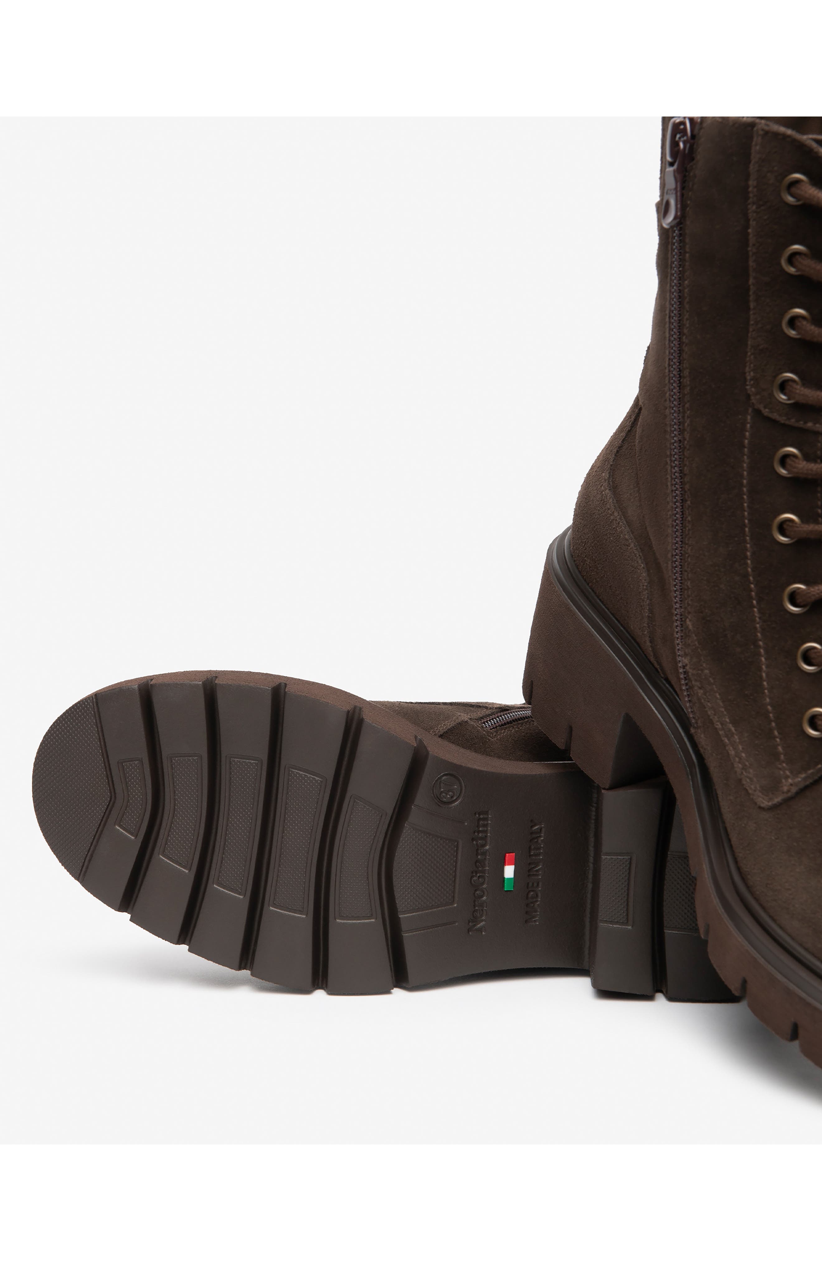 Block Heel Combat Boot, Alternate, color, CHOCOLATE