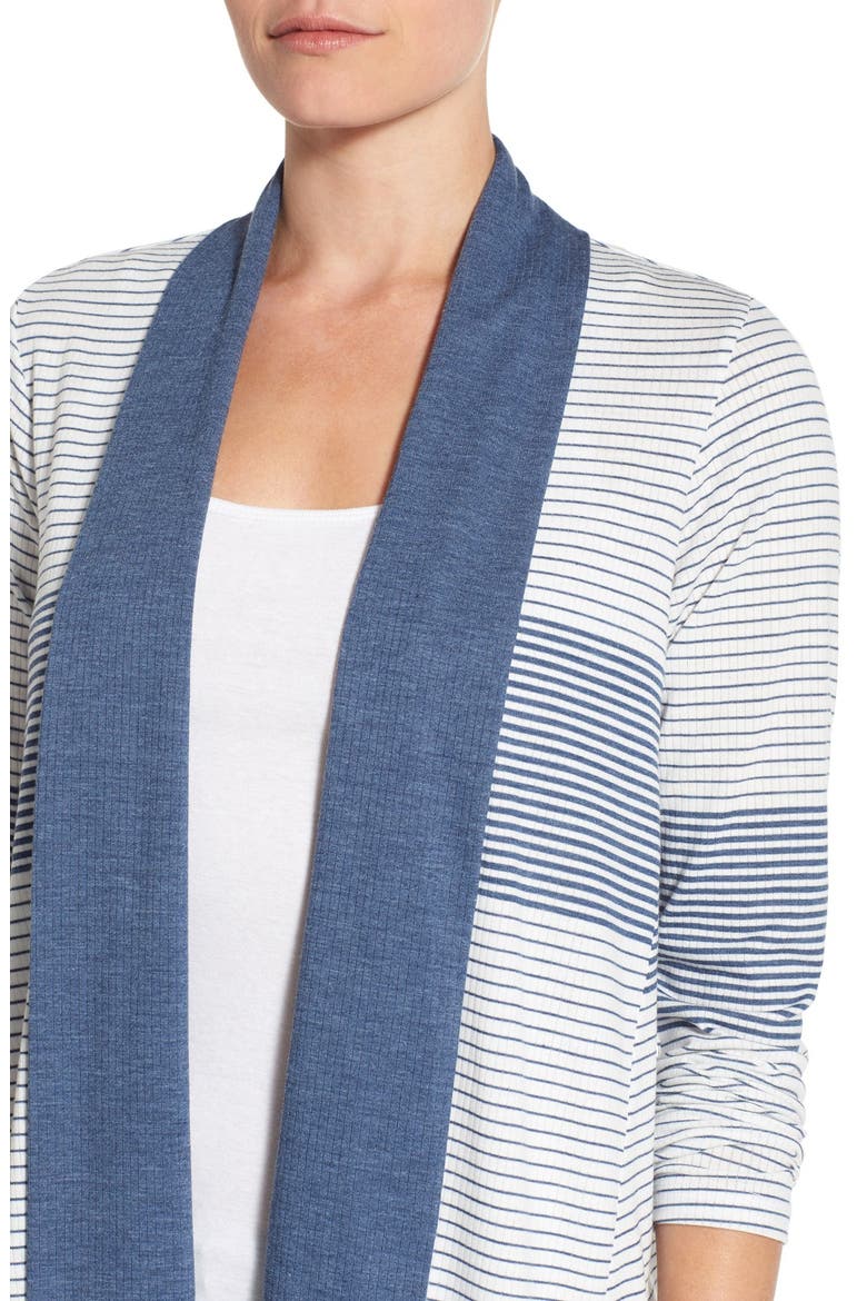 High/Low Jersey Cardigan, Alternate, color, TEAL