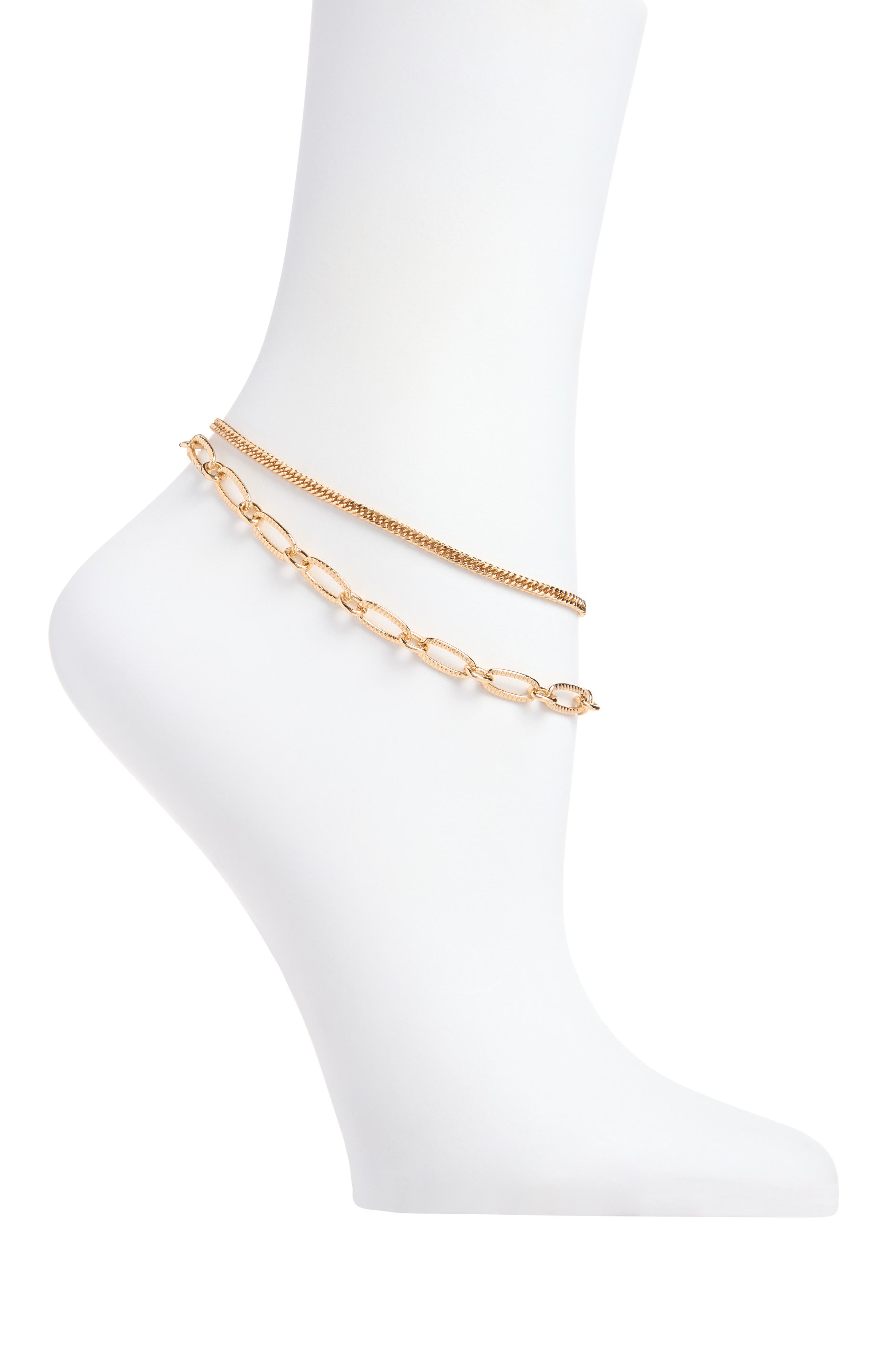 Set of 2 Chain Anklets