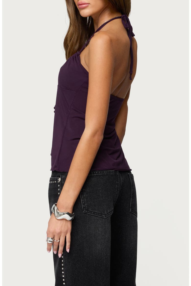 Lorenna Split Front Halter Top, Alternate, color, PURPLE