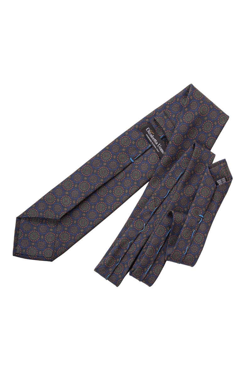 Elizabetta Moretti - Printed Silk Tie for Men, Alternate, color, Navy And Green