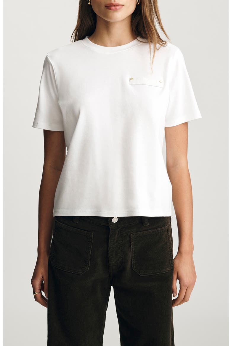 Welt Pocket Crop Cotton T-Shirt, Main, color, WHITE