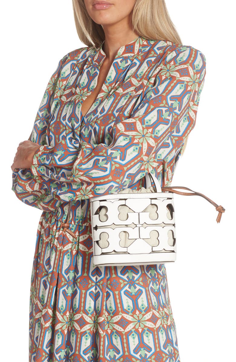 Tory Burch Ella Mini Leather Cutout Tote, Alternate, color,