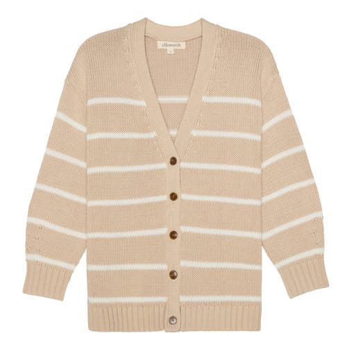 Ellsworth + Ivey Elizabeth Knit Cardigan In Brown