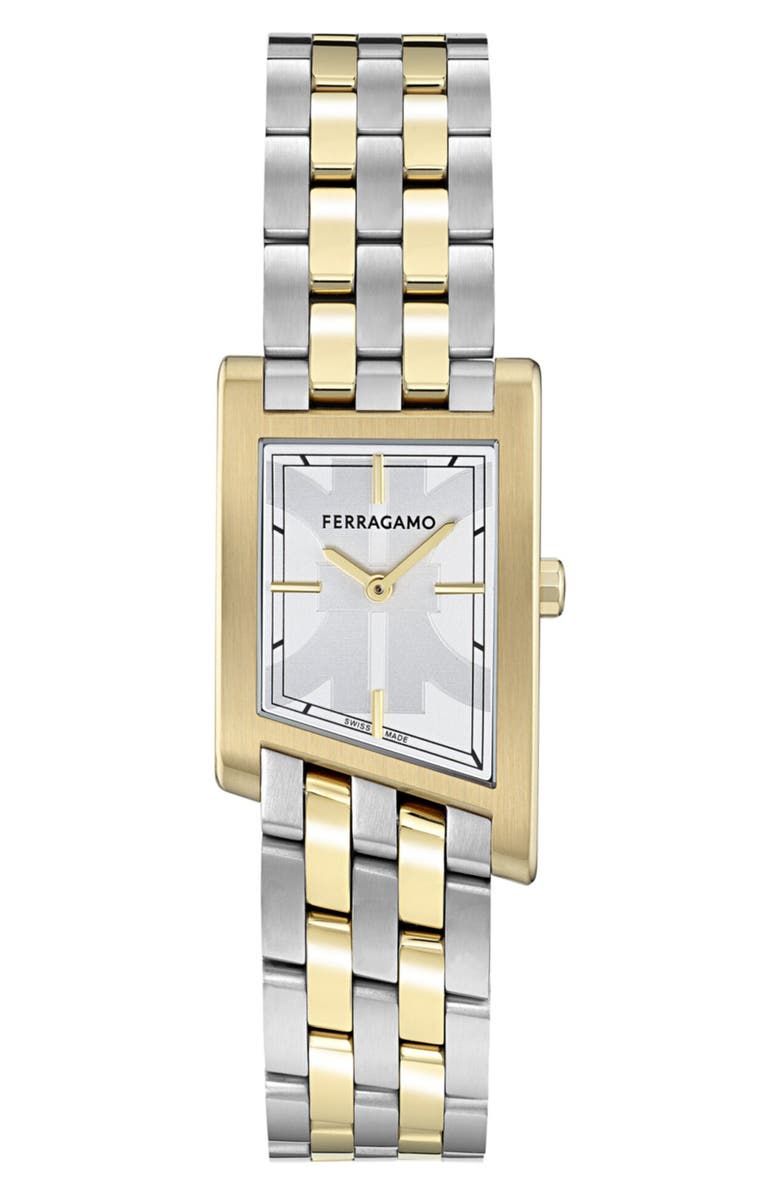 FERRAGAMO Asymetrique Bracelet Watch, 24mm x 39mm, Main, color, Two Tone