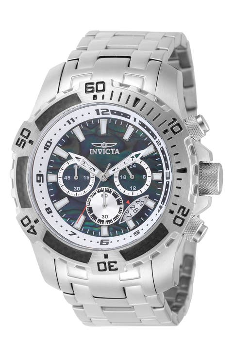 Pro Diver Abalone Shell Quartz Bracelet Watch, 51mm