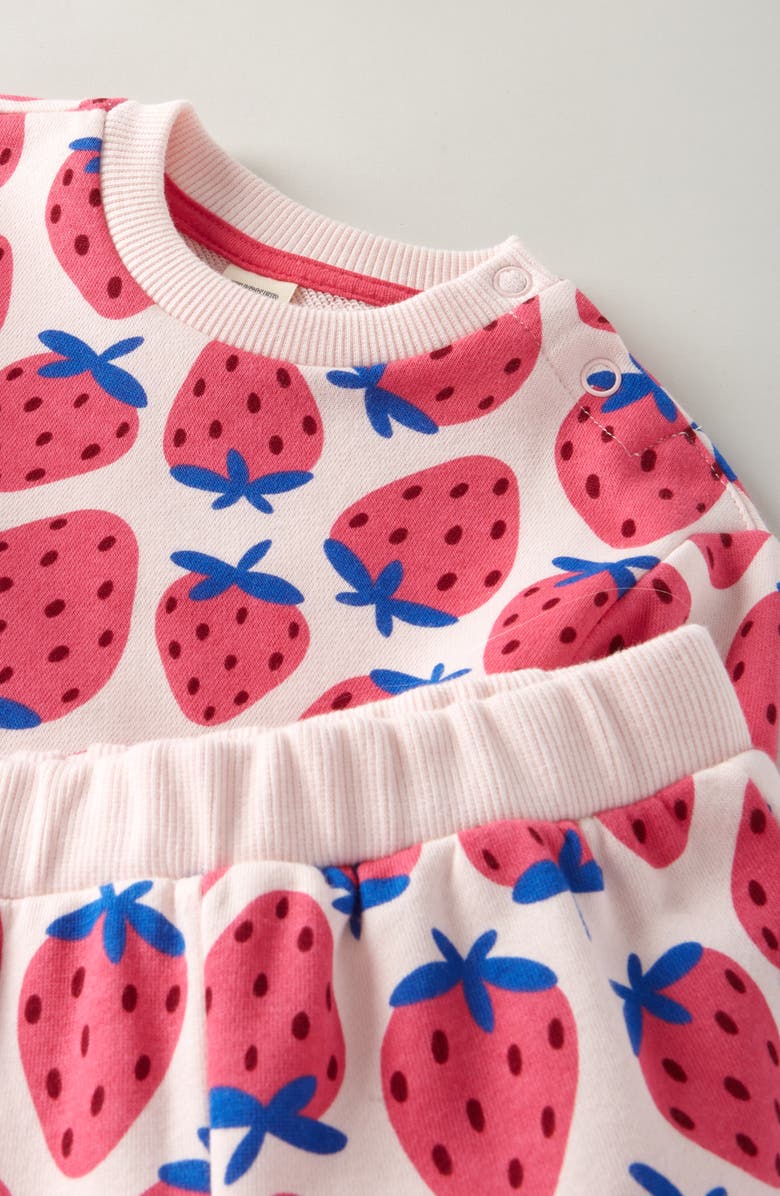 Tucker + Tate Scallop Hem Cotton Blend Top & Pants Set, Alternate, color, Pink Balm Cool Strawberries