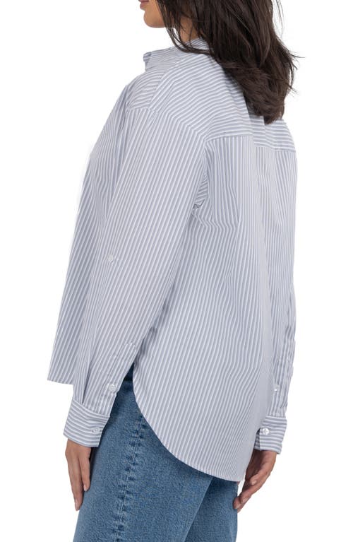 Kut From The Kloth Kaiya Boyfriend Shirt In White/blue