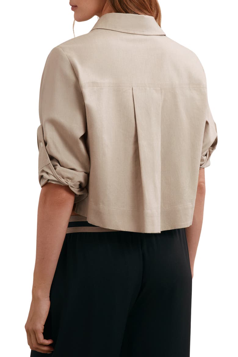 Caylan Crop Button-Up Shirt, Alternate, color, NEUTRAL