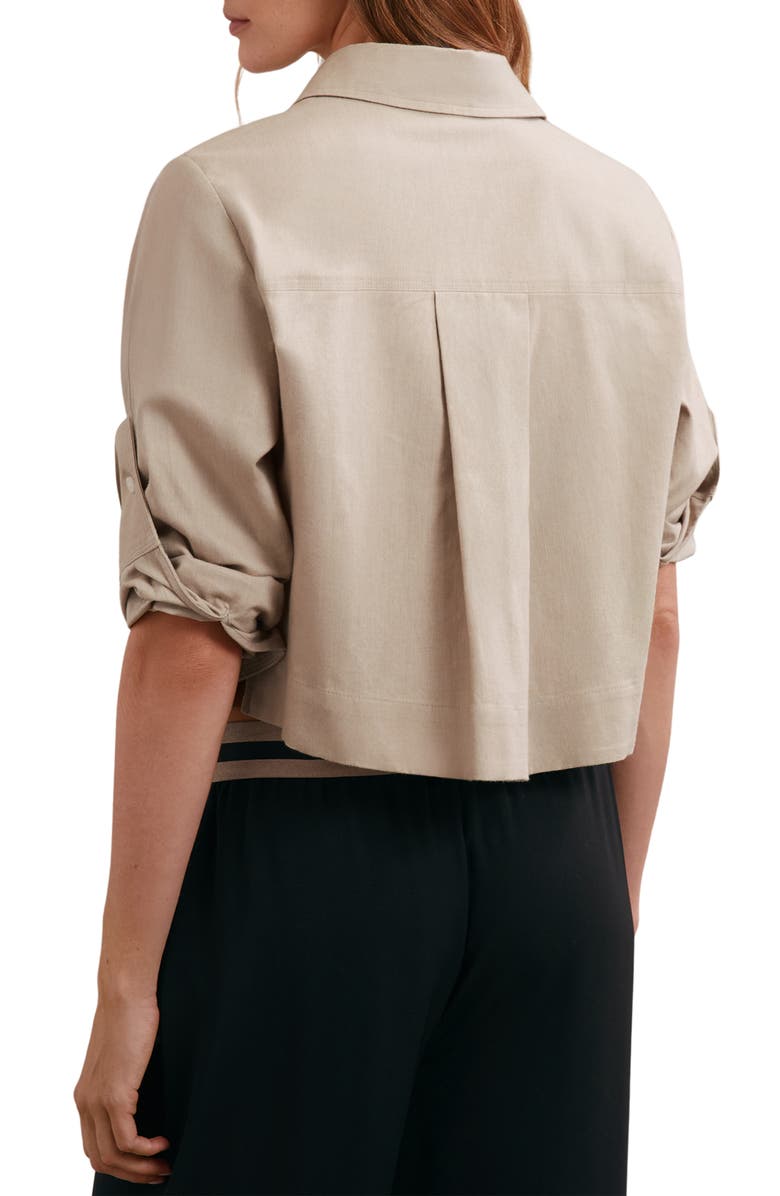 Reiss Caylan Crop Button-Up Shirt, Alternate, color, Neutral