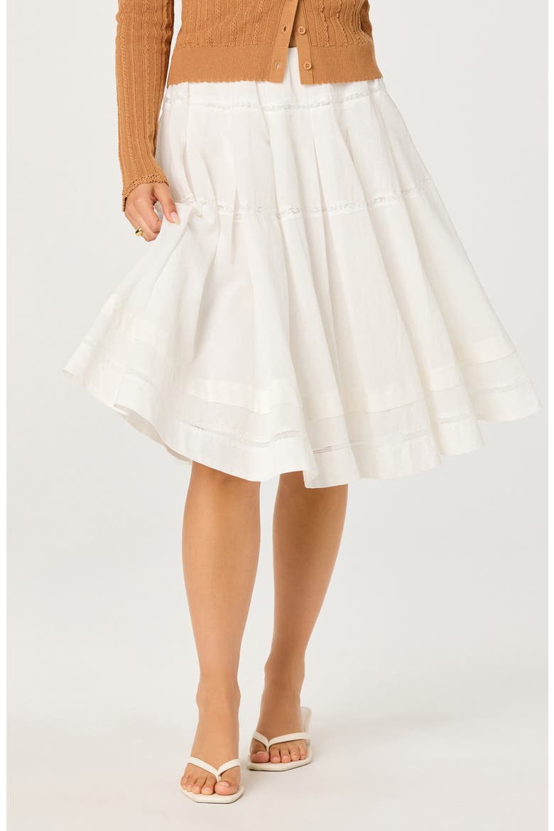 Wrenlee Lace Trim Skirt, Alternate, color, WHITE