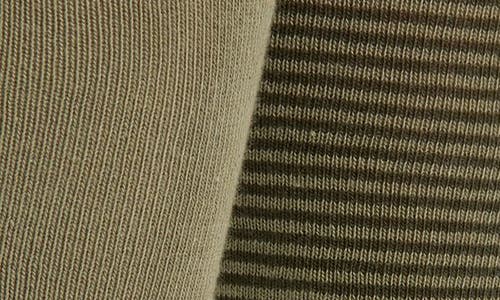Hugo Boss Boss Assorted 2-pack Solid & Stripe Cotton Blend Dress Socks In Green
