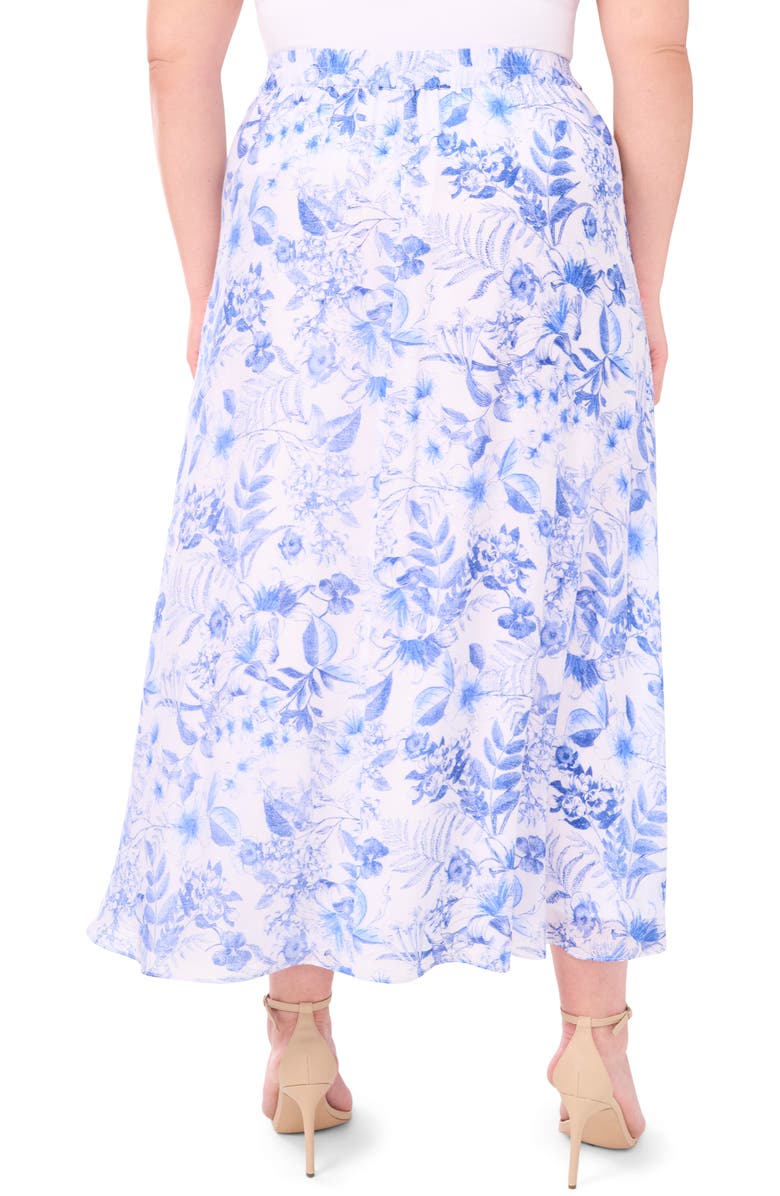Halogen<sup>®</sup> Floral Pull-On Midi Skirt, Alternate, color, Bright White