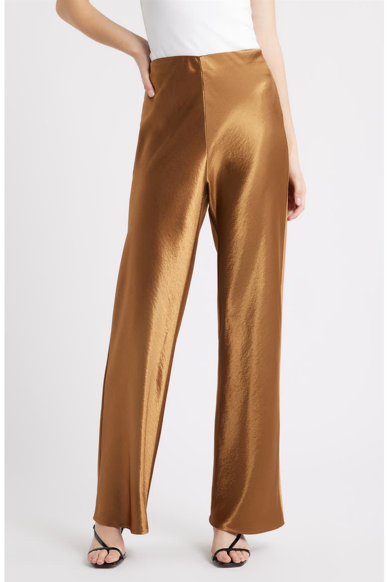 Silvi Satin Pants, Main, color, GINGER