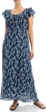 MAX STUDIO Flutter Sleeve Maxi Dress
