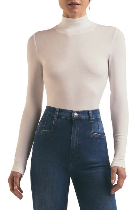 Long Sleeve Mock Neck Rib Top