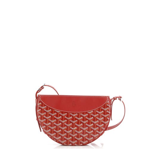 Pre-owned Goyard Goyard Hirondelle Shoulder Bag Coated Canvas And Leather In Red