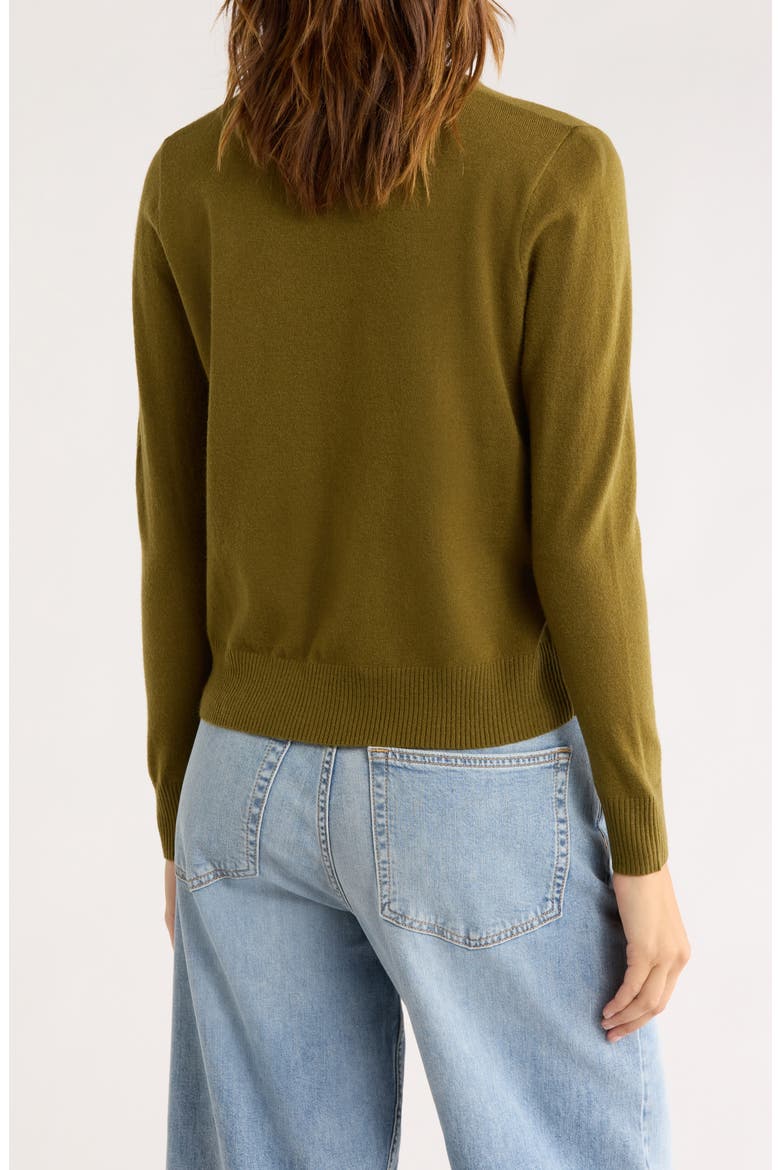 Tipped Crewneck Sweater, Alternate, color, DK.OLIVE