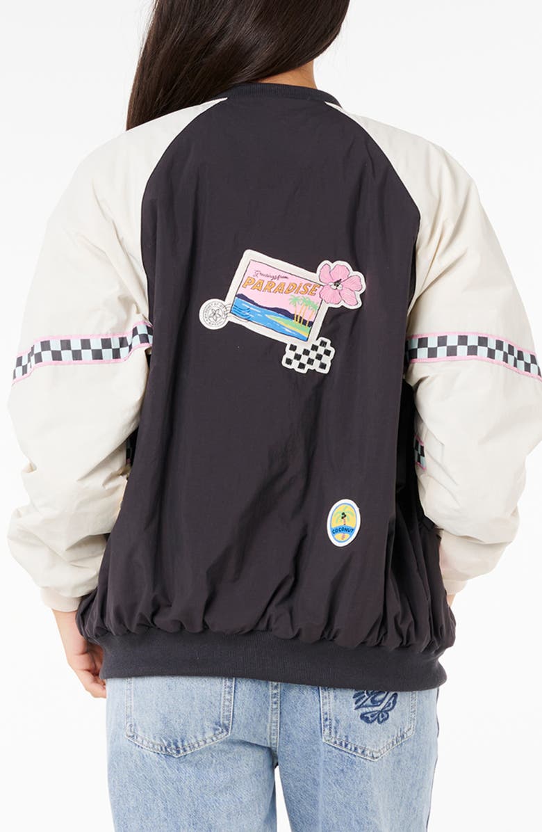 Rip Curl Sunset Luau Nylon Bomber Jacket, Alternate, color, Washed Black