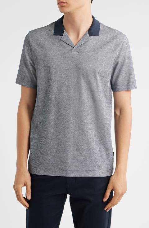 Pye Textured Johnny Collar Polo