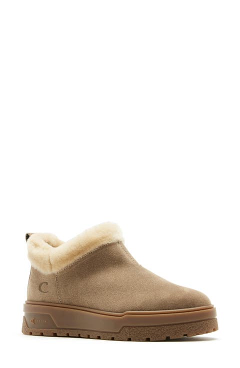 Essential Leather Boot with Genuine Shearling Trim