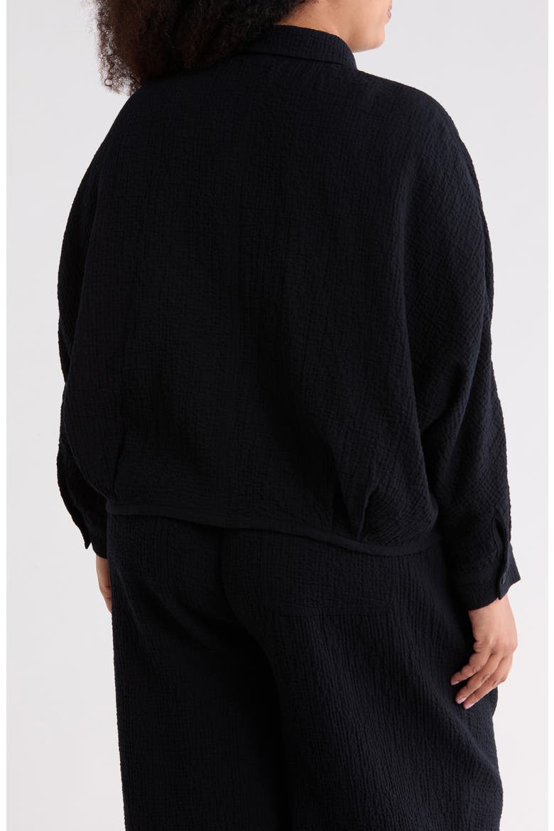 Classic Collar Stretch Organic Cotton Jacket, Alternate, color, BLACK