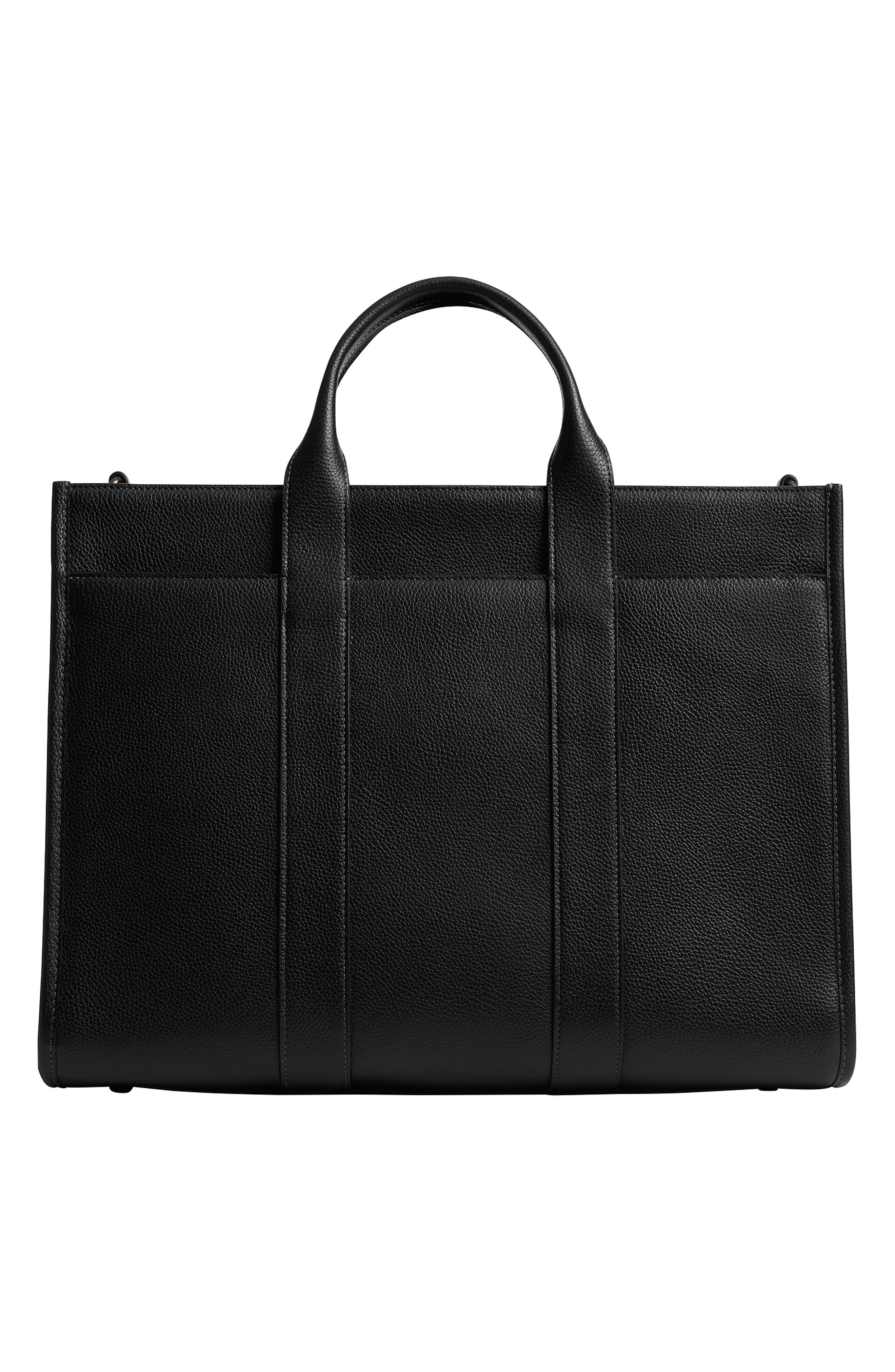 COACH Wesley Polished Pebble Leather Tote, Alternate, color, 