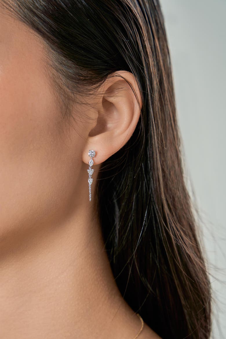 Elenya 14K Gold Lab Grown Diamond Drop Earrings - 1 Ct, Alternate, color, 14K White Gold